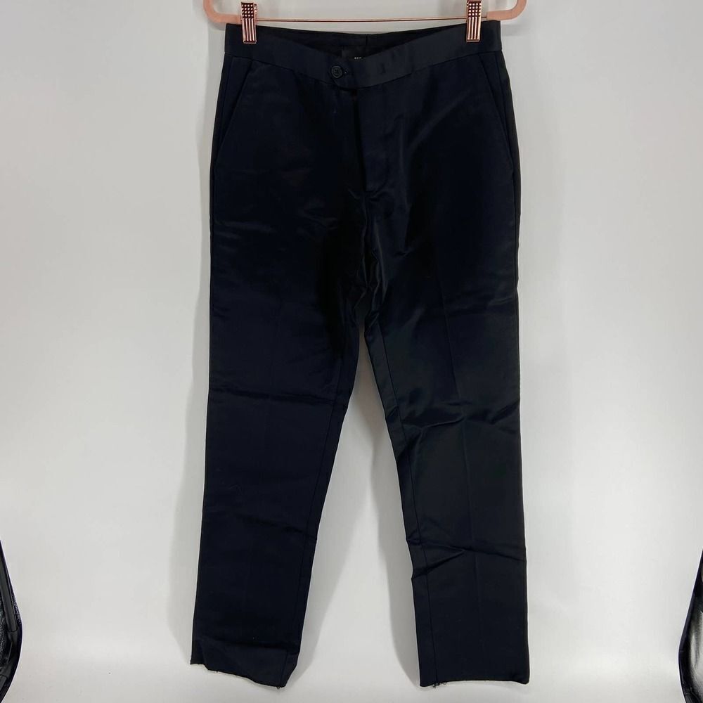 Yang Li Black Satin Slim Trouser Nwt Defect Womens 40